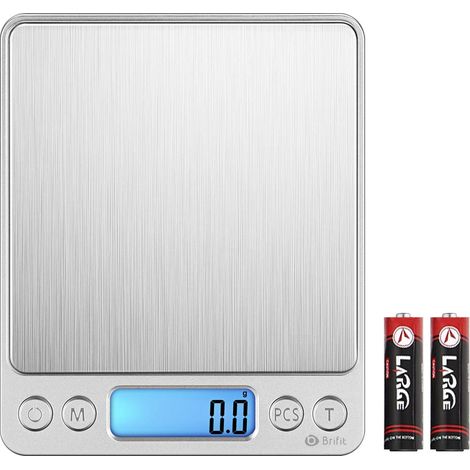 Balance De Cuisine, 3 Kg X 0,1 G, Échelle De Lettre De Haute Précision Mit La Fonction De Tare, Fonction De Compte De Morceau