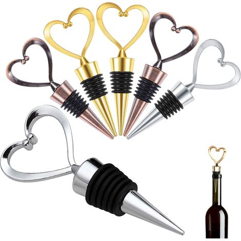 Lot Von 6 Bouchons De Bouteille Vin Réutilisables Alliage Zinc, Pour Vin, Liköre, Cocktails, Fêtes Noël.