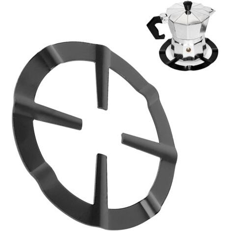 Moka-topfhalter, Edelstahl, Moka-topfhalter Für Gasherd, Runder Metall-gasring-reduzierer, Kaffeemaschine, Reduzierring-ablage Zum Kochen – Schwarz, 13,3 Cm