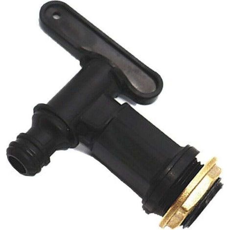 Ibc-regenwassertank-adapter Mit Ibc-wasserhahn, Kunststoff-ibc-tank-adapter, Ibc-wasserhahn-adapter Für Regenwasserspeichertank, Schwarz 25,4 Mm