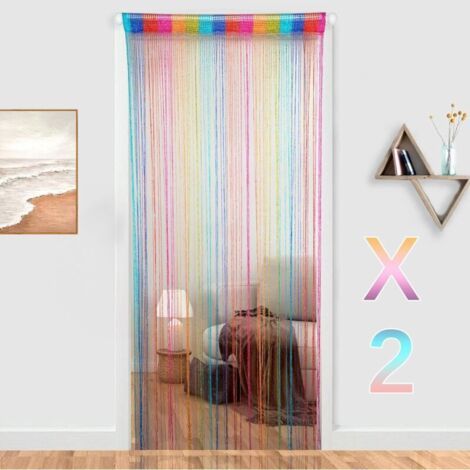 Lot Von 2 Rideaux Paillette 100x200 Cm Fransen Dekor Für Fenster, Türen, Hochzeiten, Feste Und Hoteldekorationen
