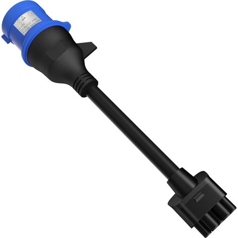 Aiskooc 3-poliger Cee-zu-tesla-adapter, 32 A (steckerdurchmesser: 56 Mm), Verlängerungskabel Für Ladekabel Für Elektrofahrzeuge Der 2. Generation Für Tesla Model S/3/x/y, Erdung Erforderlich Für