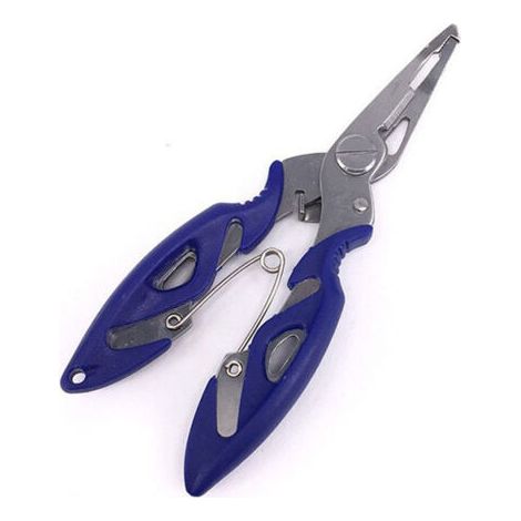 Multifunktionaler Angelschnurschneider Aus Edelstahl, Blau, Mit Gebogener Spitze, Angelzange, Pe- Und Dyneema-schnurschneider, Angelwerkzeug.