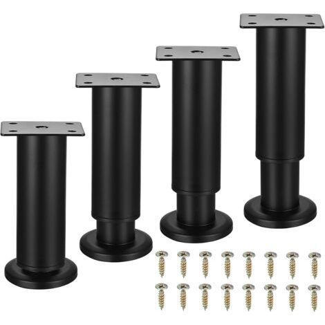 Set Mit 4 Verstellbaren Möbelbeinen Aus Metall, Schwarz, 12–18 Cm, Für Schränke, Tische, Sofas, Betten, Schminktische Und Möbelbeine.