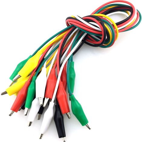 Multimeter-, Ohmmeter- Und Amperemeter-set Mit 10 Krokodilklemmen Mit Kabel, Isolierte Krokodilklemmen, 50 Cm Kabellänge, Für Testvorrichtungen, Messungen Und Stromanschlüsse (farbe