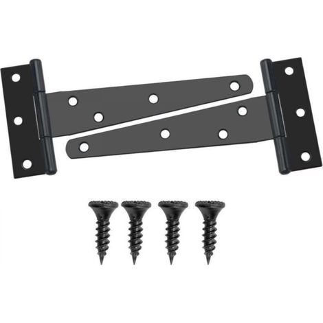 2 Stück 125 Mm T-scharniere, Freistehende Scheunentürscharniere, Metalltürscharniere Mit 14 Schrauben
