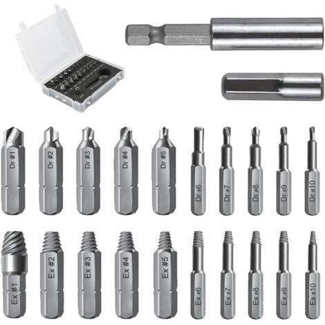 22-teiliges Schraubenausdreher-set, Doppelkopf-schraubenausdreher, Beschädigtes Schraubenausdreher-set, Linkshänder-ausdreher-set, Professionelles Schraubenausdreher-werkzeug, Hss-schraubenausdreher