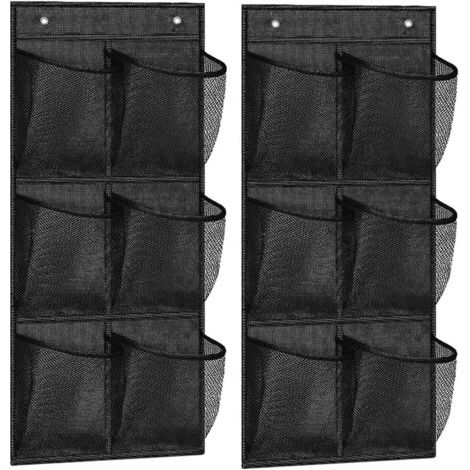 2-teiliges Schuhregal Über Der Tür Mit 6 Taschen, Hängende Schuhaufbewahrung, Über Der Tür Hängende Schuhe, Geeignet Für Türen, Schlafzimmer, Wohnzimmer (schwarz)