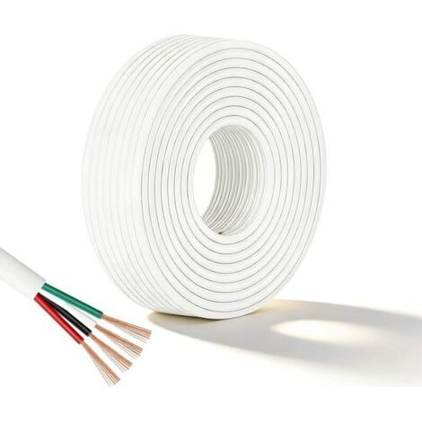 Flexibles Pvc-kupfer-elektrokabel, 28 Awg, Weiß, 10 Meter, Außendurchmesser 3,0 Mm, 4 Leiter, Biegefest, Antioxidativ, Geeignet Für Trockene Umgebungen