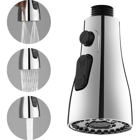 3 Modi Tête Robinet De Cuisine Remplacement, Douchette Pour Mitigeur Cuisine, Ausziehbare Douchette Evier Cuisine, G1/2
