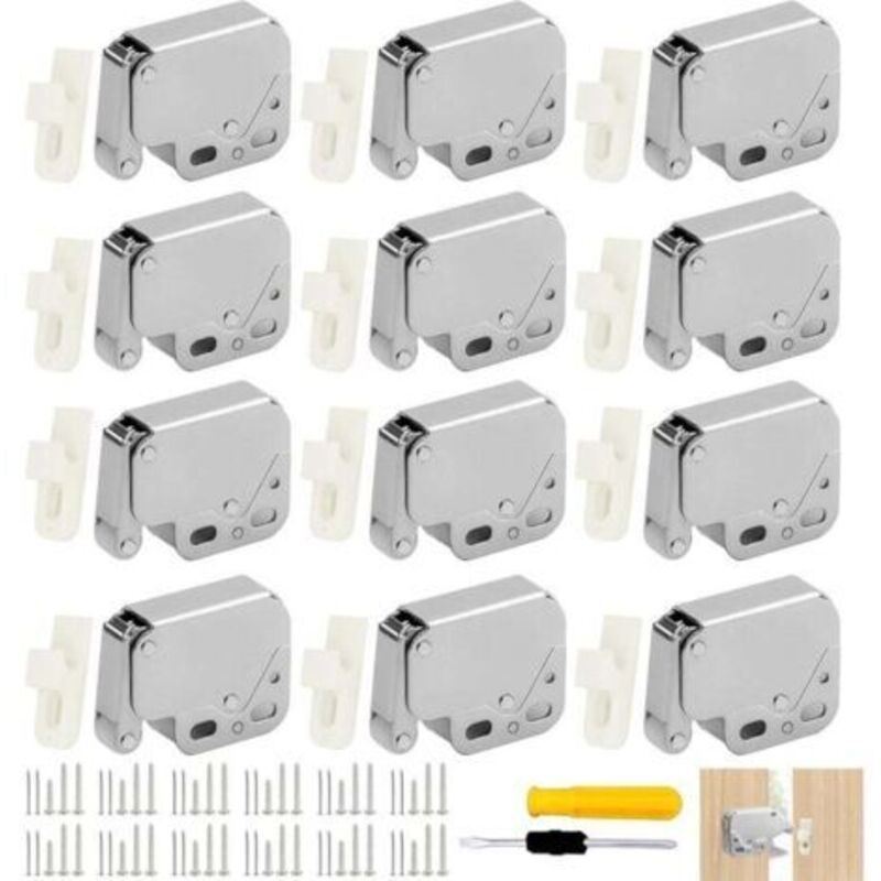 12 Stück Federschnapper, Edelstahl, Mini-riegel, Möbelschnapper Mit Schrauben Und Nägeln, Geeignet Für Schränke, Kleiderschränke Und Schranktüren