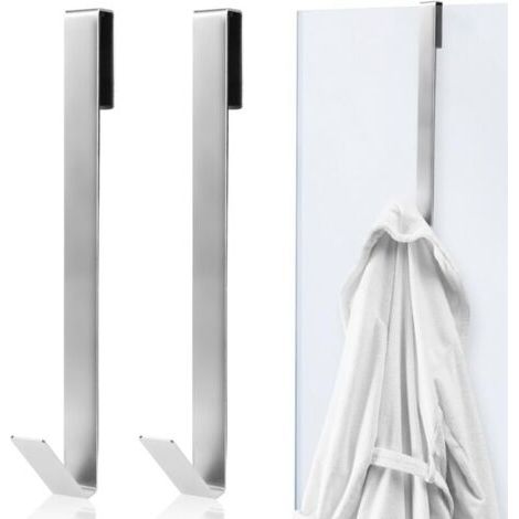 2er-pack 25-cm-duschtürhaken Für Badezimmer, Robuste, Bohrfreie Edelstahlhaken Für Rahmenlose Glasduschtüren