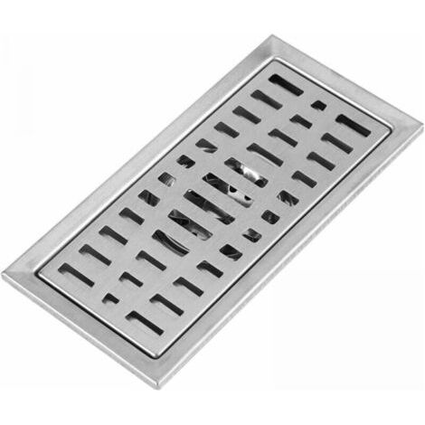 Solar-siphon Mit Beweglichem Deckel, Rechteckiger 200 X 100 Mm-siphon, Dusch-siphon Aus Edelstahl, Siphon Mit Gitter Für Bad, Wc, Badezimmer, Gartenküche