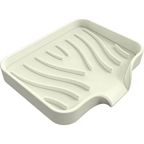 Silikon-seifenbox Mit Abfluss – Cremefarben – Rutschfest – Mit Abtropffläche – Für Badezimmer, Küche, Dusche – Beige