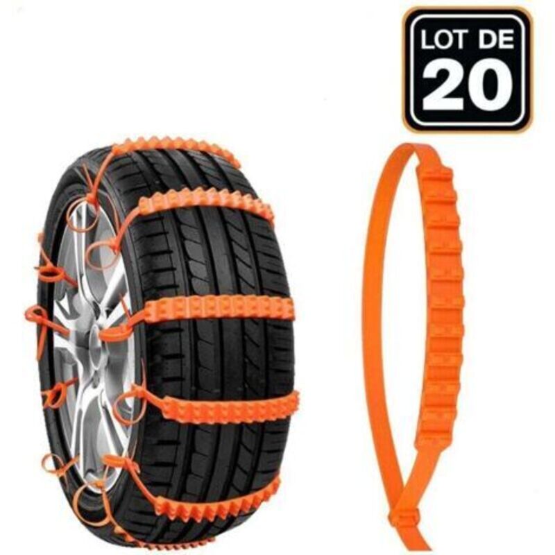 20 Ketten Zu Neige Ketten Von Pneu De Voiture Ketten Zur Traktion Anti-dérapantes Voiture Pneus Sécurité Chain Anti-dérapante Facile À Installer For Voiture Suv Camion (86cm2cm)