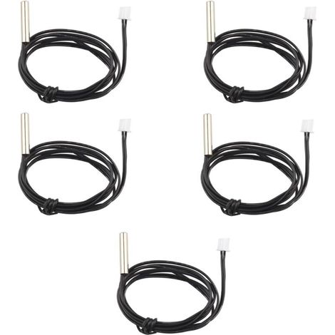 Lot Von 5 Ntc-thermistorsonden 10 K 1 % 3950, Thermistor, 1-m-verlängerungskabel, Temperaturfühler, Messgerät Für Fahrzeugklimatisierungs-/kühlschrankklimatisierungsgeräte