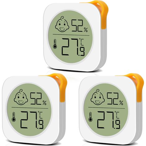 Set Aus 3 Innenthermometern Mit Numerischem Lcd-display Für Salon, Schlafzimmer, Büro, Kinderzimmer Usw.