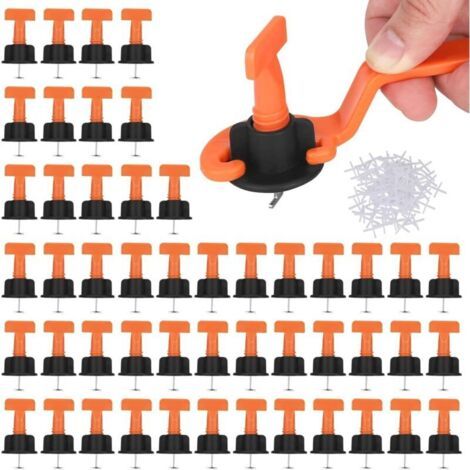 151-teiliges Carrelage-nivelliersystem-set, 50 Wiederverwendbare Carrelage-niveaus + 100 Entretoise-teile + 1 Stk. Schrauben, Für Bastelwerkzeuge Für Sol Et