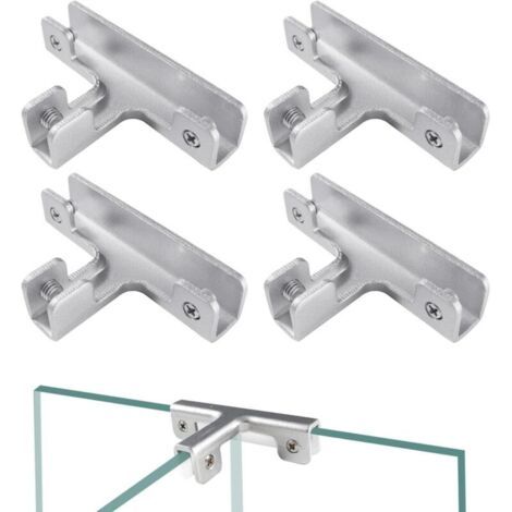 4 Stück 11,5 Mm Klemme Für Glas, Klemmen Für Glas Auf Alu-verbindung, Halterungen Für Einstellbare Glasverzahnung, Klemme Für Glasfixierung, Für Glas Mit 8–10 Mm Durchmesser, T-form