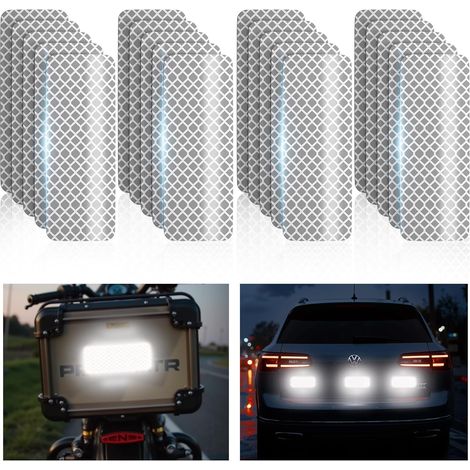 20 Stück 83 Cm Weiße Reflektierende Autoaufkleber Nachtwarnung Autoaufkleber.