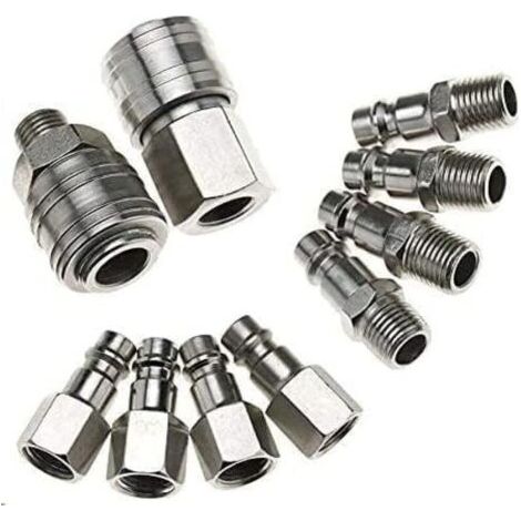 Kompressoranschlüsse 1/4" Bsp, 10 Teile, Schnellanschluss, Pneumatische Europäische Kupplung, Neu, Druckluftanschlüsse Für Schläuche, Pneumatisch Männlich Und Weiblich