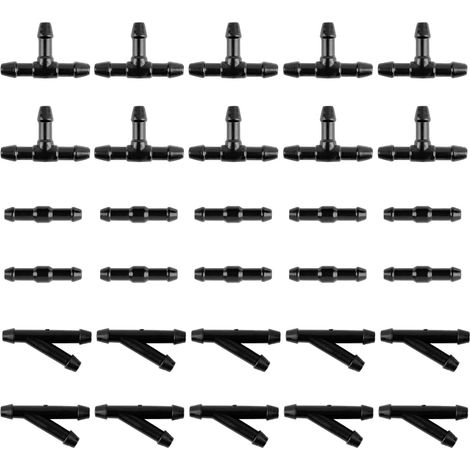 30-teiliges Scheibenwischer-schlauch-set, 4 Mm Scheibenwischer-düsenanschlüsse, Universelles T-förmiges, Gerades Y-schlauchanschluss-zubehör Für Auto-windschutzscheibe, Schwarz