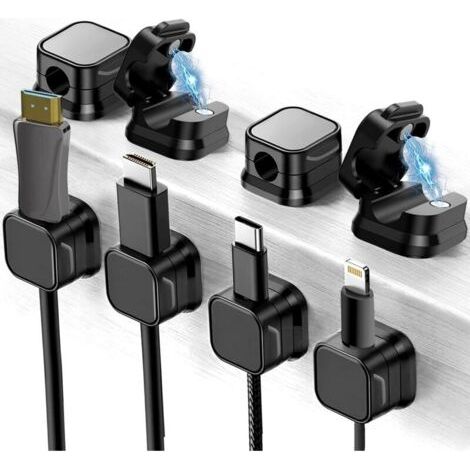8 Stück Kabelklemmen, Magnetischer Kabel-organizer, Magnetische Kabelklemmen, Magnetischer Und Selbstklebender Kabel-organizer, Für Usb-ladekabel, Für Zuhause, Büro, Kabelmanagement