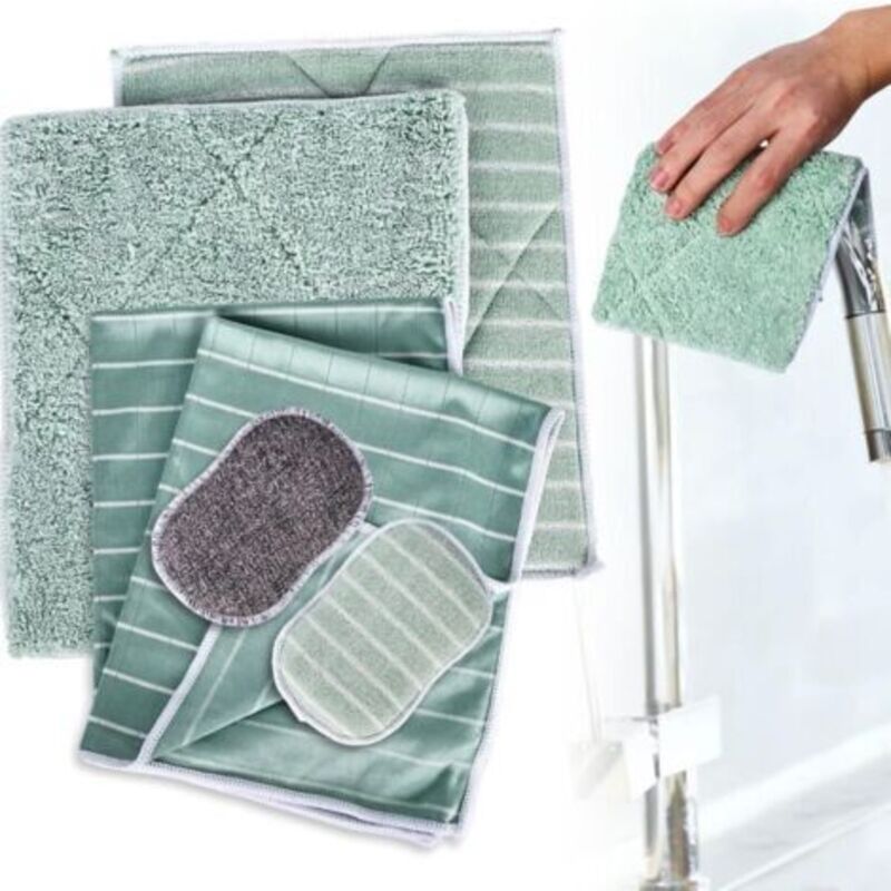 Set Mit 6 Bambus-mikrofasertüchern Für Fenster, Spiegel, Fliesen, Karosserie, Mikrofaser-ba