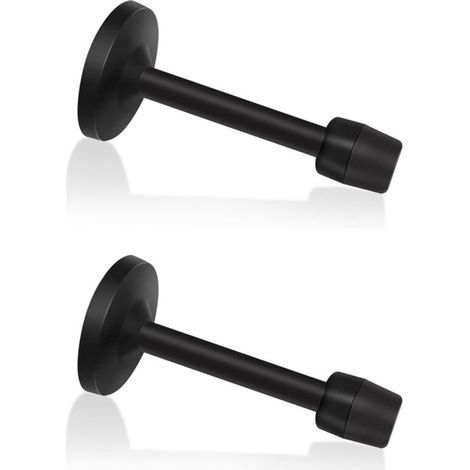 2 Türstopper, Schwarzer Wandtürstopper, Türstopper Mit Gummi-akustikdämpfern Und Starren Endkappen Aus Edelstahl Für Den Innen- Und Außenbereich,