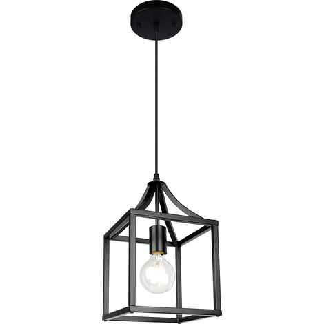 Pendelleuchte Aus Schwarzem Metall, Design Mit Einer Glühbirne, Geeignet Für Esszimmer, Küchen, Kücheninseln, Schlafzimmer, Flure Usw., 220 V (glühbirne Nicht Im Lieferumfang Enthalten).