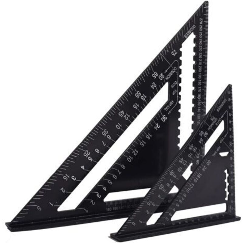Equerre Menuisier Multifonctions 18cm Und 30cm, Triangle Métal Aluminium Règle Équerre Trusquin Guide Rapporteur Angle 45 90 Grad/outillage Charpentier/outil Traçage Guidage Menuiserie Bois