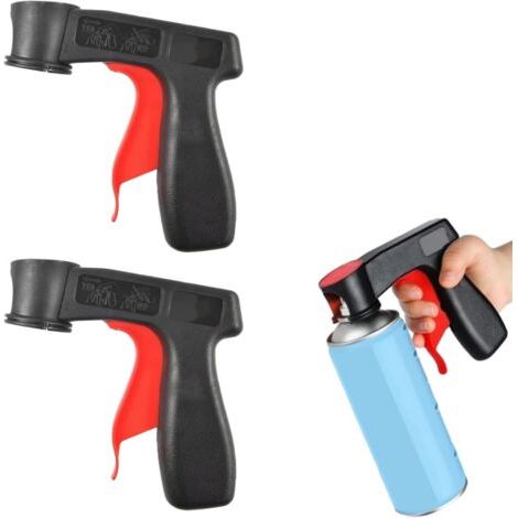 2er-pack Farbspritzpistolengriff, Mit Griff, Sprühdosenhalter, Sprühdosenhalter, Für Heimwerker (schwarz Und Rot)