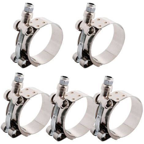 Packung Mit 5 Flexiblen Edelstahl-schlauchklemmen 32–37 Mm Für Rohre Und Schläuche.