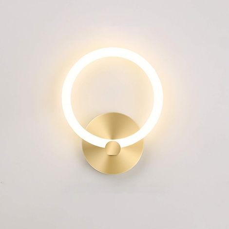 Moderne Goldene Wandleuchte Für Den Innenbereich, Runde Led-wandleuchte Im Nordischen Stil, Stilvolle Nachttischlampe Mit Acryl-lampenschirm, Warmweiß Für Schlafzimmer, Restaurant