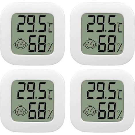 4er-pack Innenthermometer Mini-lcd-thermometer-hygrometer Hochpräziser Temperatur-hygrometer-monitor Mit Luftsymbol