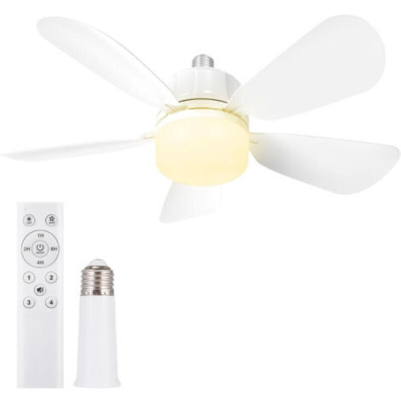 Pr 50cm Deckenventilator Mit E27-sockel, Deckenventilator Mit Led-leuchte Für Badezimmer, Küche, Zimmer Und Garage, 1 Packung