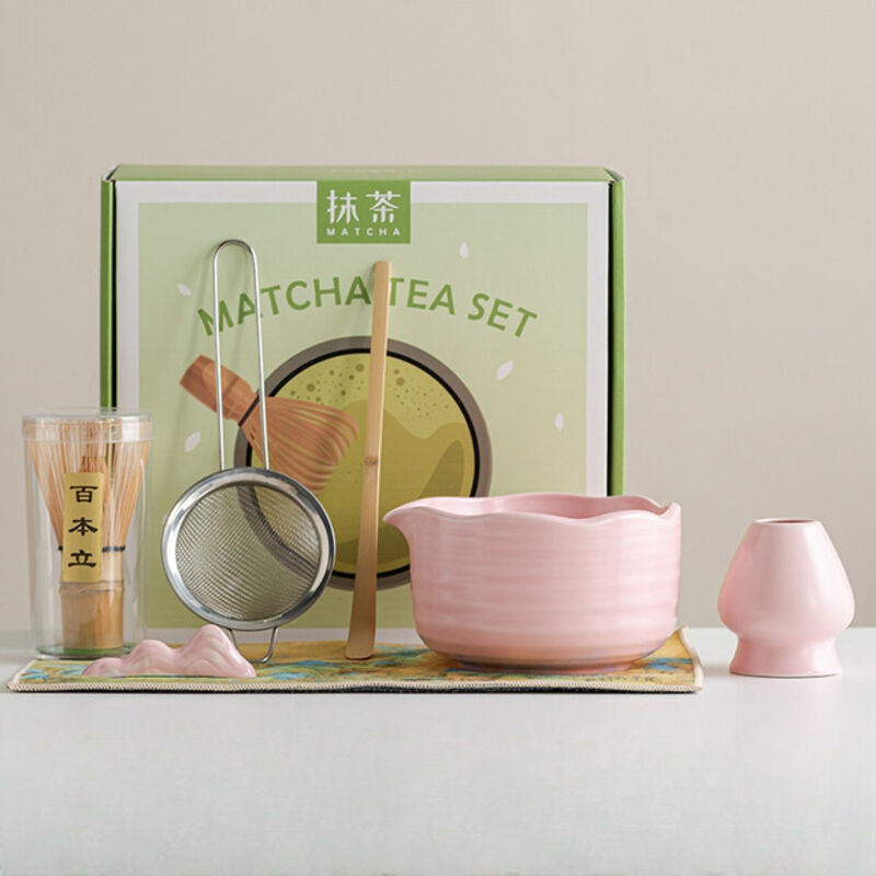 Matcha-set, 7-teilig, Rosa – Schüssel Mit Schraubdeckel Und Utensilien