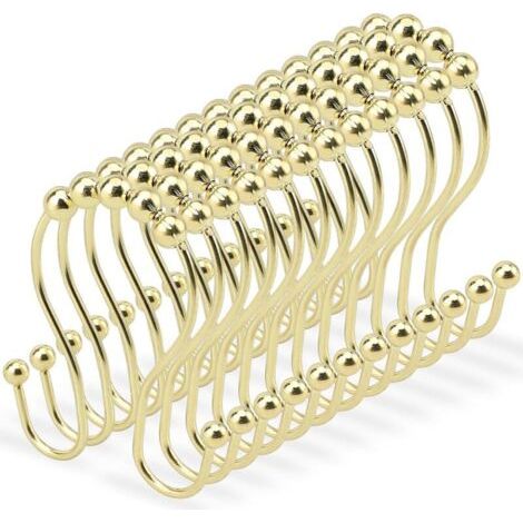 Set Mit 12 Vorhangringen – Duschvorhangring – Duschvorhanghaken – Geeignet Für Duschstangen – Leicht Zu Verschieben – Ideal Zum Aufhängen Eines Duschvorhangs, 69 X 50 Mm