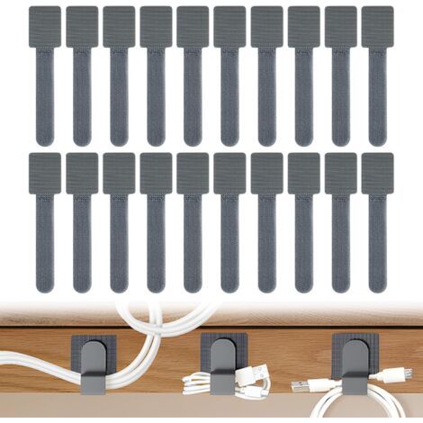 Kabelbinder, 20 Stück, Kabel-organizer, 15 Cm X 3,5 Cm, Verstellbarer Griff, Kabelbinder, Kabelmanagement, Desktop Für Verlängerungskabel, Kabel (grau)