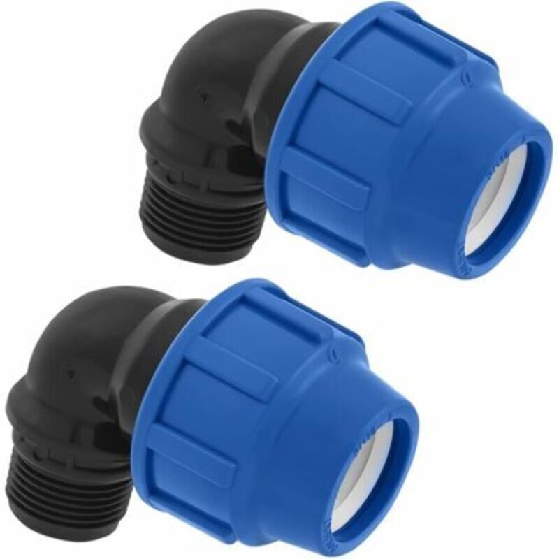 90-grad-mdpe-pp-winkelstück 25 Mm X 3/4 Männlich Für Kompressions-pe-wasserrohr – 25 Mm Pn16-winkelstück Für Sanitärinstallationen – Verbindungsstück Für Pe80- Und Pe100-rohre – 2 Stück