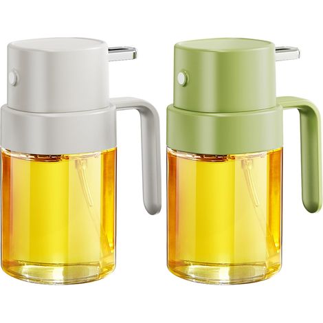 2 Stück Pulvérisateur D'Huile Pour La Cuisine, Bouteille Spray 200 Ml, Alimentaire Vaporisateur Portable Pour (vert Et Blanc)