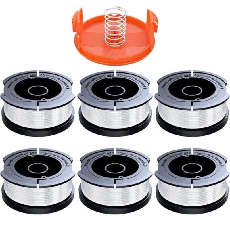 6 Stück Kompatibler Bobine Fil Coupe Bordüre Mit Black Und Decker, Ø 1,65 Mm Mit 9 M Fil Coupe Bordüre, Inhalt, 1 Austauschhülse Und 1 Austauschressort
