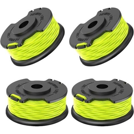Kantenschneiderfaden Mit 4 Spulen, Kompatibel Mit Ryobi Rac143, Ersatzspule Passend Für Ryobi Rlt36b33 Und Ry36lt3a-0, Ø2 Mm, 6,1 M (4 Spulen)