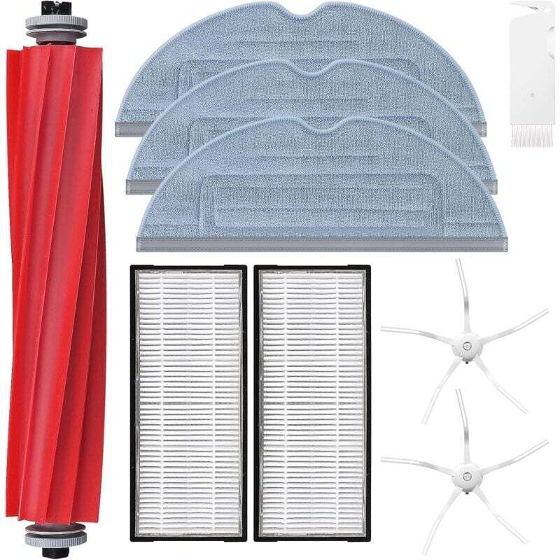 Kit D'Accessoires De Rechange Für Xiaomi Roborock S7 T7 T7s T7plus T7splus S7plus Staubsauger, 1 Hauptbürste, 2 Seitenschrauben, 2 Hepa-filter, 3 Serpillère, 1 Nettoyage-brosche