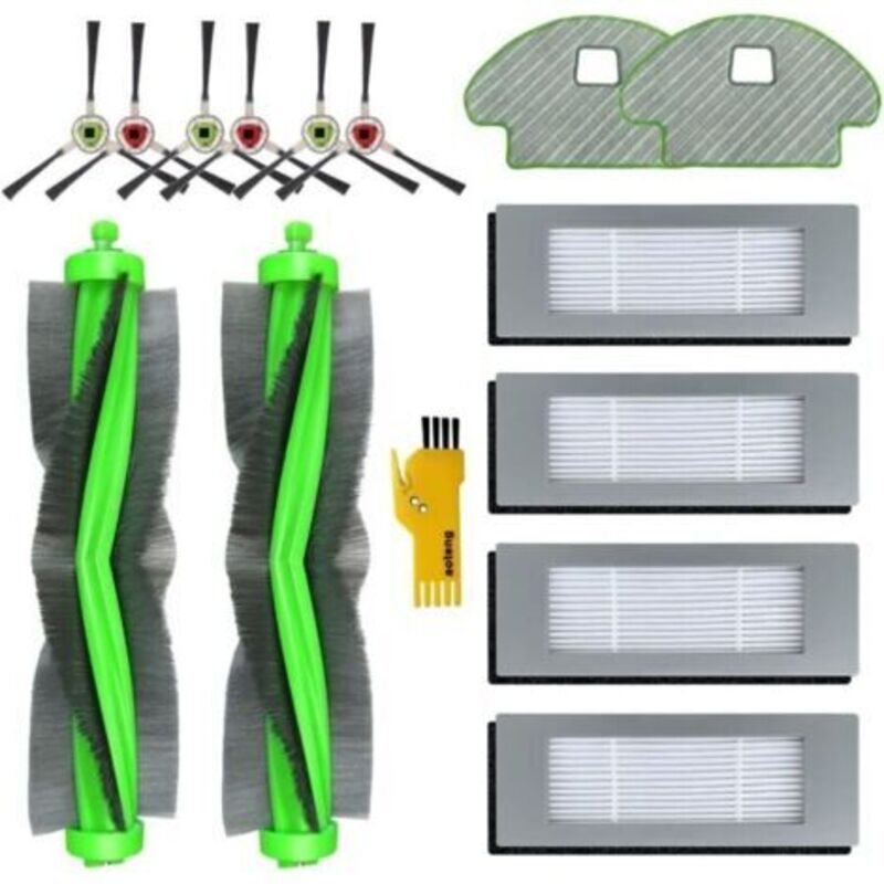Pr-zubehörsatz Zum Austauschen Des Saugroboters Irobot Roomba Combo R111840 R1138 14 Pakete, 2 Hauptbürsten, 4 Filter, 6 Seitenbürsten, 2 Chiffon-stoffe