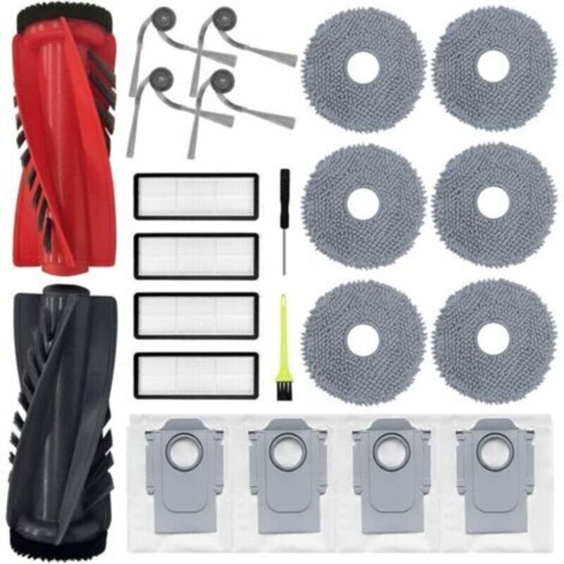 Für Zubehör Für Roborock Qrevo Curve/qrevo Edge/qrevo Curv S5x/qrevo Edge S5a, Teile Mit 1 Hauptbürste, 4 Hepa-filtern, 6 Spiralen, 4 Beuteltaschen, 4 Seitentaschen