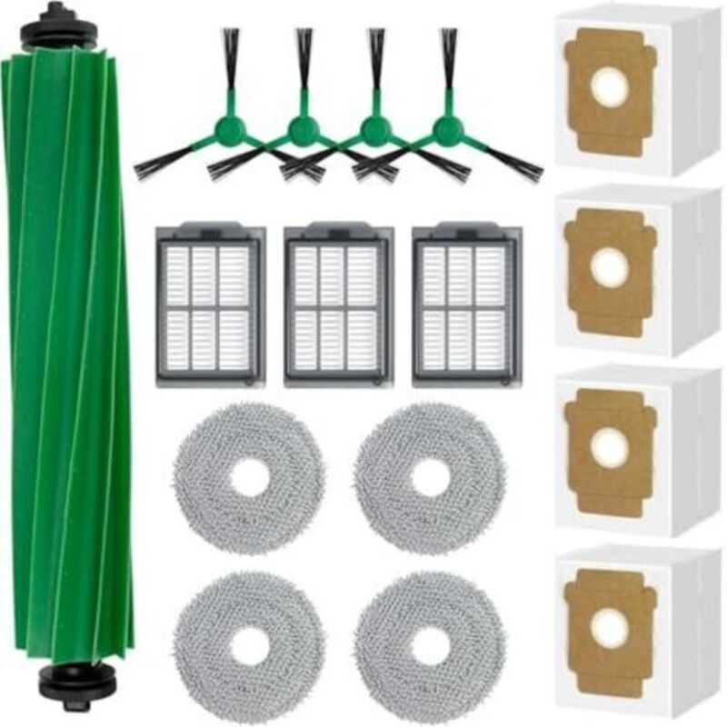16-teiliges Ersatz-set Für Staubsauger Für Irobot Roomba Plus 505/405, Zubehörteile, 1 Hauptbürste, 3 Hepa-filter, 4 Seitentaschen, 4 Beutel In Der Tasche, 4 Chiffons
