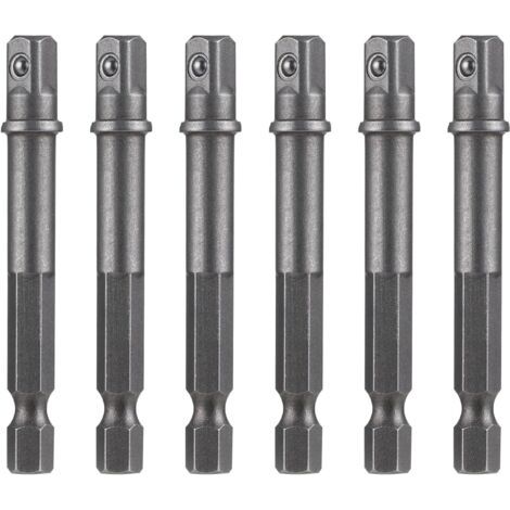 6er-pack Steckschlüssel-adapter, Steckschlüssel-adapter, 1/4-zoll-sechskant-adapter, Vierkant-sechskantschaft, Für Akku-bohrschrauber Und Schraubendreher, Bithalter
