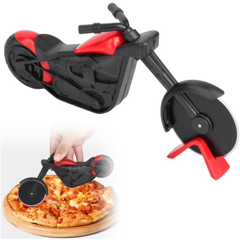 Lustiges Motorrad-pizzarad, Schwarz/rot
