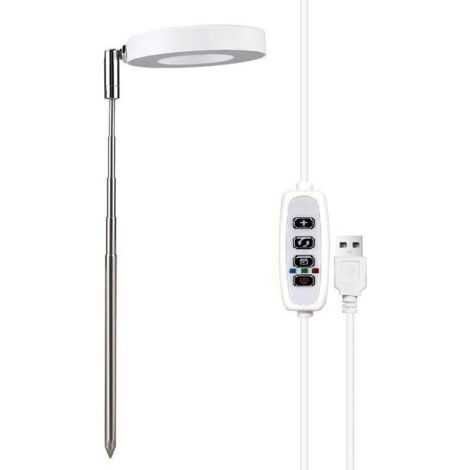 Warmweißes Led-wachstumslicht Für Zimmerpflanzen, Höhenverstellbar, Einziehbar, Vollspektrum, Wasserdicht, Für Setzlinge Und Saftige Blumen, 3/9/12 Stunden Timer, 3 Modi